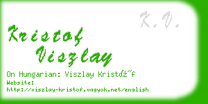 kristof viszlay business card